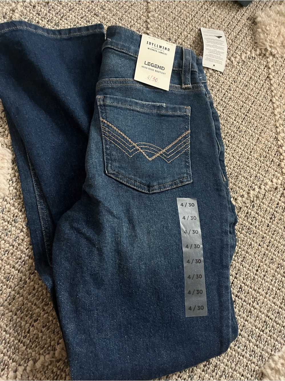 Idyllwind Navy Bootcut Jeans with Contrast Stitching